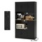 Black Natural Kitchen Pantry Cabinet with Microwave Stand Charging Station